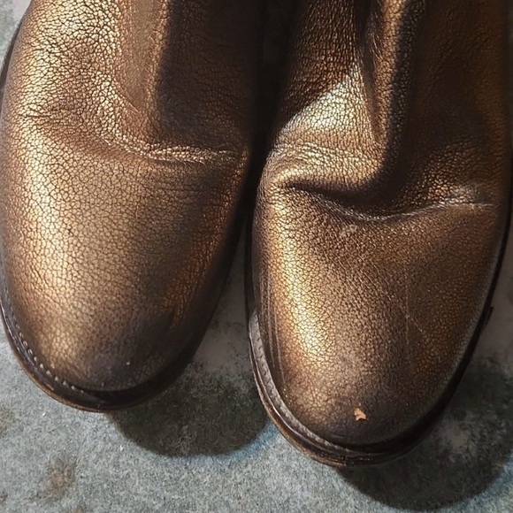 Prada gold metallic riding boots sz 37.5 - Picture 2 of 6